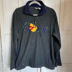 Disney Winnie the Pooh 1/4 zip womens vintage fleece size large